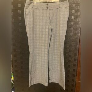 Apt 9 Curvy Fit Womens Size 16 Trouser Leg Career Dress Pants blk white plaid